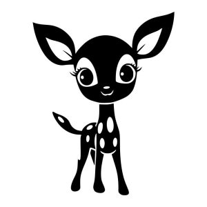 Cartoon Deer Foal Vinyl Decal Sticker Art