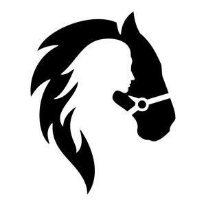 Horse Girl Silhouette 01 Vinyl Decal Sticker Art