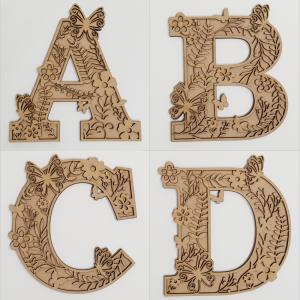 Floral Butterfly Letter Shapes 21cm tall