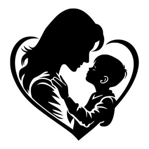 Mother & Son Baby Heart  Vinyl Decal Sticker Art