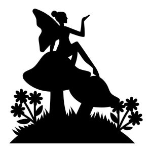 Mushroom Garden Fairy Vinyl Decal Sticker Art
