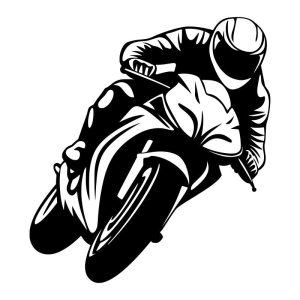 Motorcycle Racer Corner Lean Vinyl Decal Sticker Art