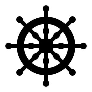 Ships Wheel Silhouette Vinyl Decal Sticker Art
