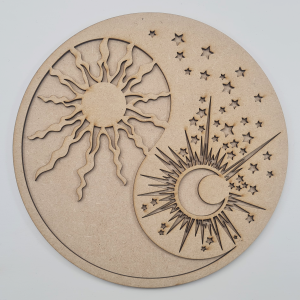 Wooden MDF Sun Moon Yin Yang