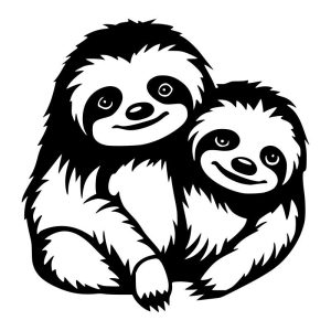Sloth and Baby Vinyl Decal Sticker Art