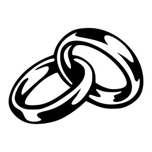 Wedding Ring Bands Vinyl Decal Sticker Art