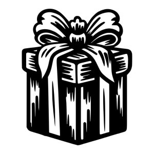 Wrapped Christmas Present Vinyl Decal Sticker Art