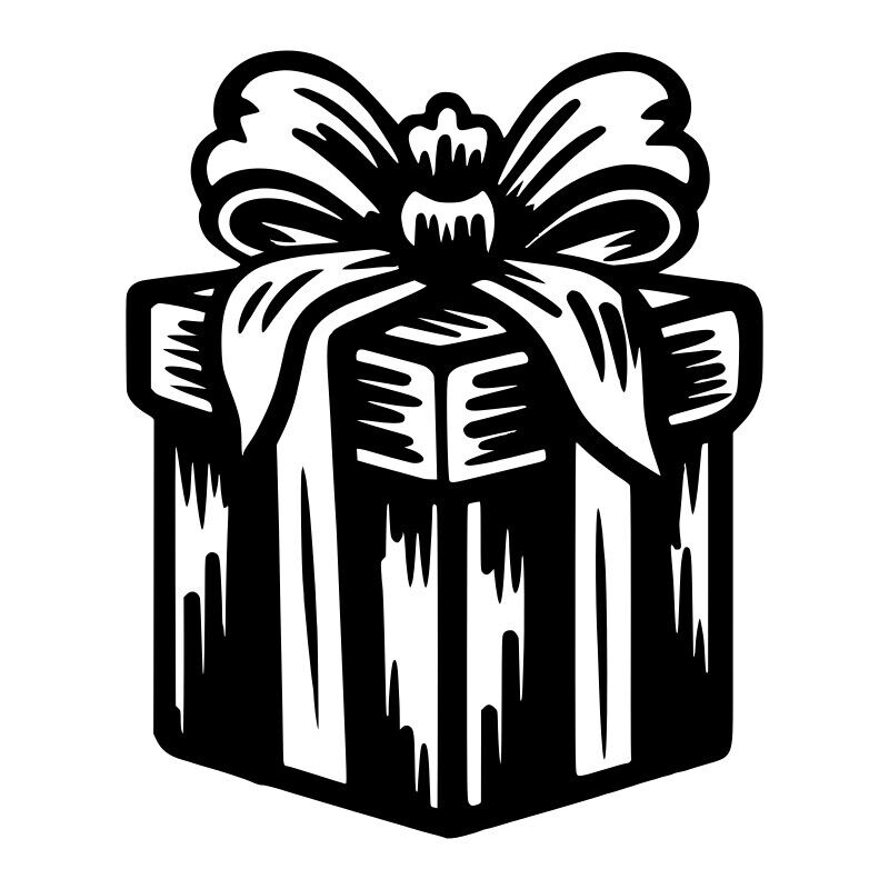 Wrapped Christmas Present Vinyl Decal Sticker Art