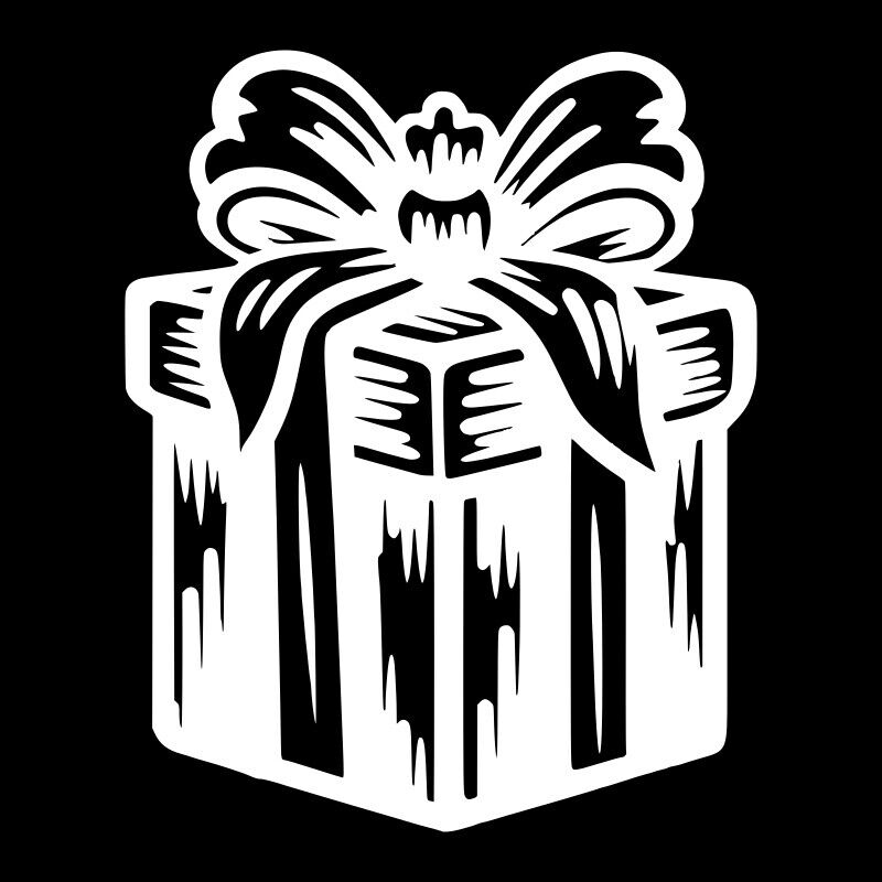 Wrapped Christmas Present Vinyl Decal Sticker Art - Image 2