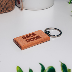 Back Door Engraved Wooden Keyring