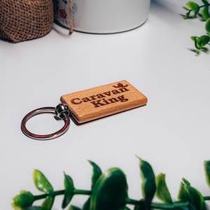 Caravan King Engraved Wooden Keyring