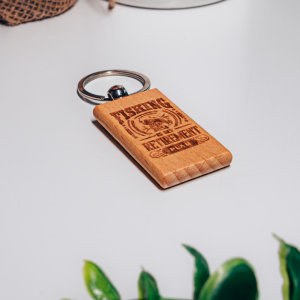 Fishing Is My Retirement Plan Engraved Wooden Keyring