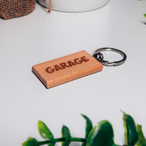 Garage Engraved Wooden Keyring