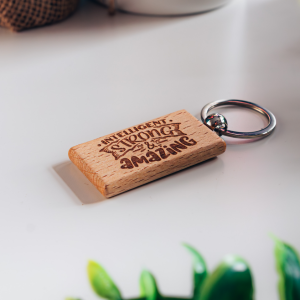 Intelligent Strong Amazing Engraved Wooden Keyring