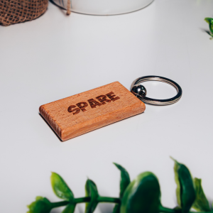 Spare Engraved Wooden Keyring