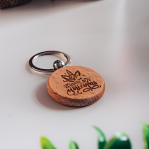 Believe In Unicorns Engraved Wooden Keyring